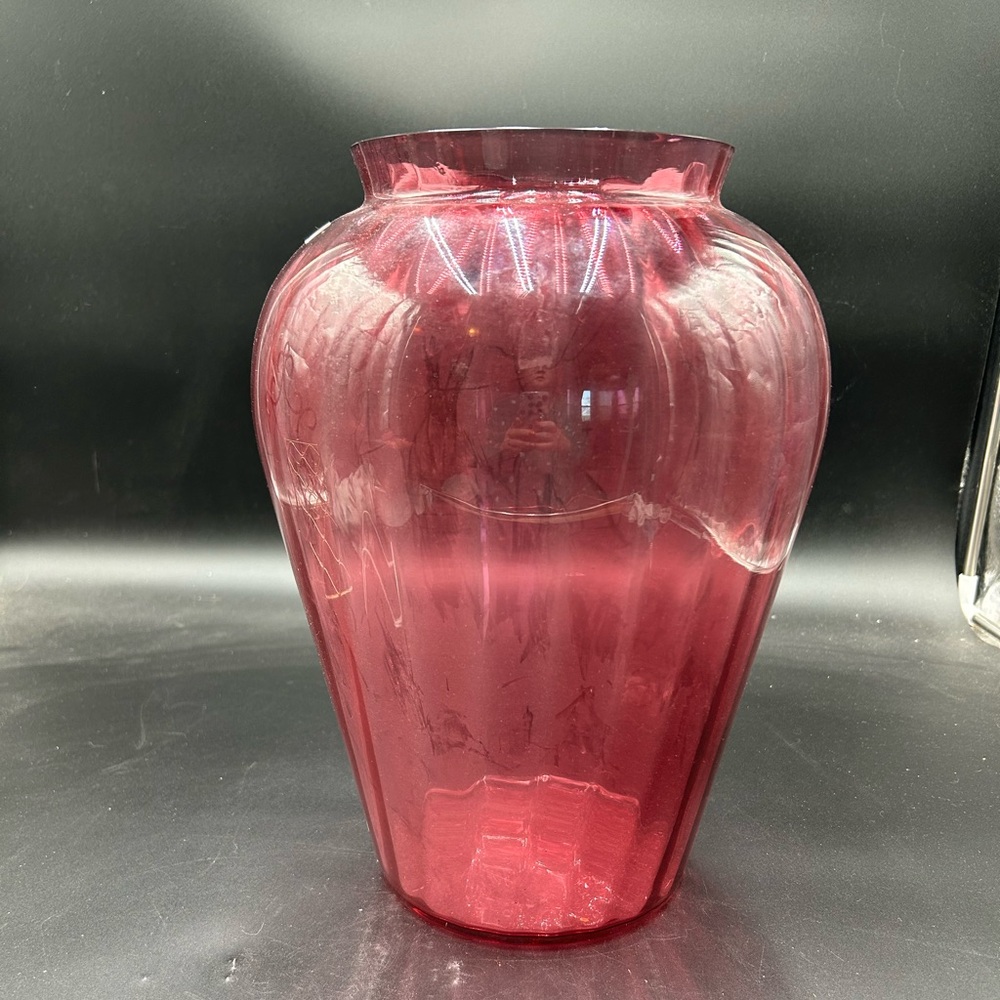 Vintage Pilgrim cranberry Glass Vase